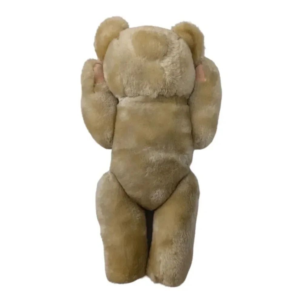 Vintage Stuffed Tan Teddy Bear Movable Arms/Legs 12" Adorable - Picture 6 of 9